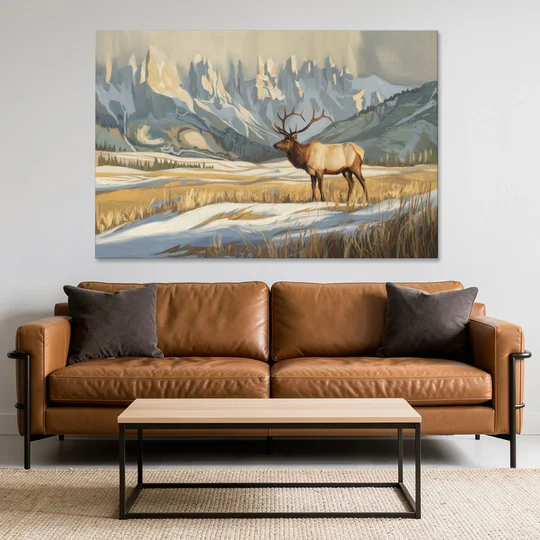 Jackson Hole Wildlife Serenade - Canvas Wall Art - Sofa - 60x40
