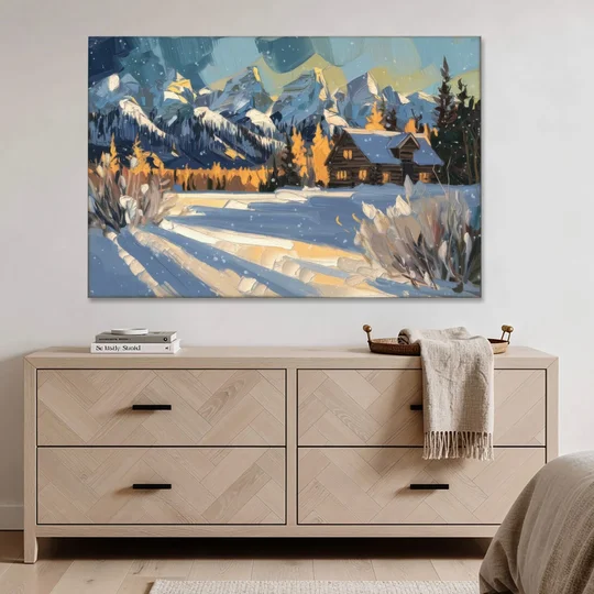 Jackson Hole Winter Wonderland - Canvas Wall Art - Coffee Table - 60x40