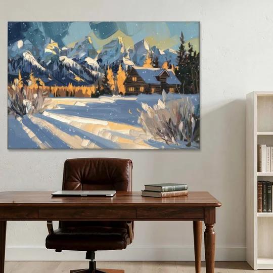 Jackson Hole Winter Wonderland - Canvas Wall Art - Office - 60x40