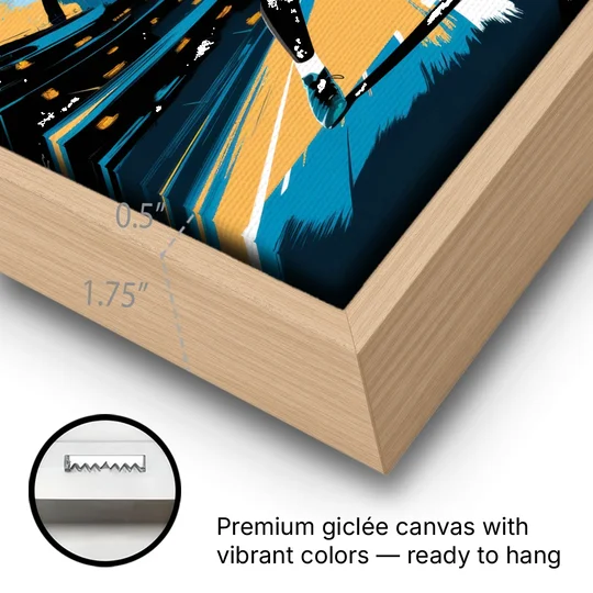 Jacksonville Jaguars Fans - Oak Framed Canvas Wall Art - Gallery Wrap Corner