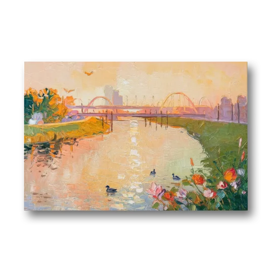 Jacksonville Riverside Scenery - Canvas Wall Art - Front