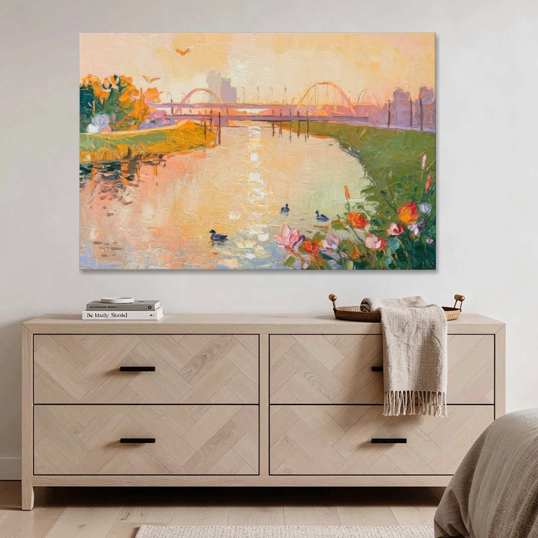 Jacksonville Riverside Scenery - Canvas Wall Art - Coffee Table - 60x40