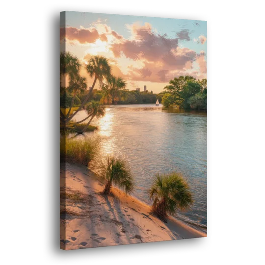 Jacksonville St. Johns River - Canvas Wall Art - Side
