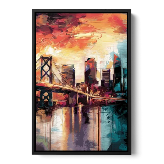 Jacksonville Wall Street Vibes - Black Framed Canvas Wall Art - Front
