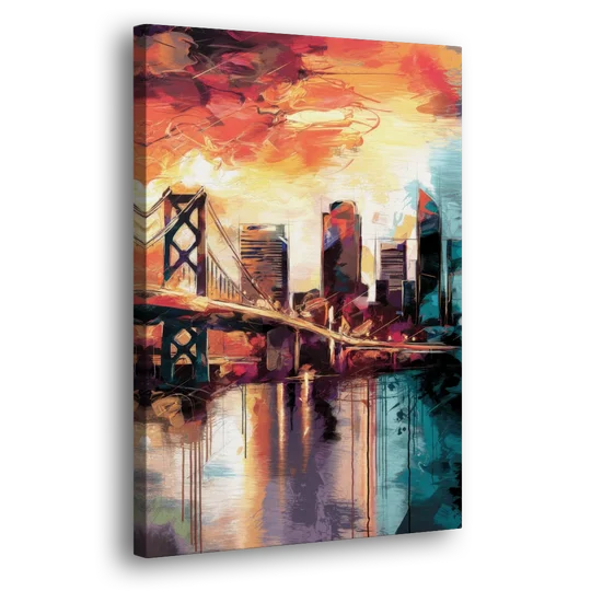 Jacksonville Wall Street Vibes - Canvas Wall Art - Side