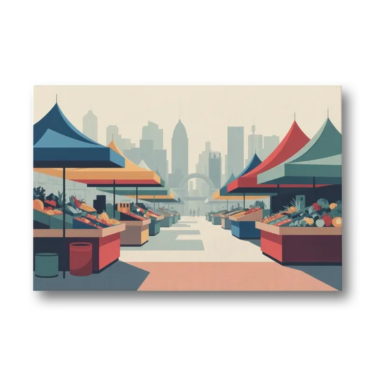 Jean Talon Market - Canvas Wall Art - Front