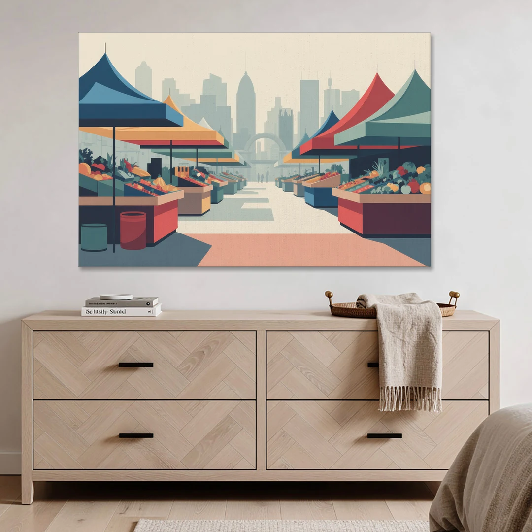 Jean Talon Market - Canvas Wall Art - Coffee Table - 60x40