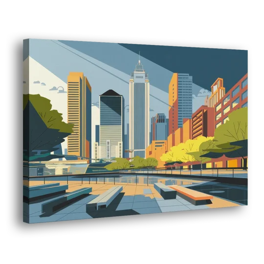 Jersey City Urban Architecture - Canvas Wall Art - Side