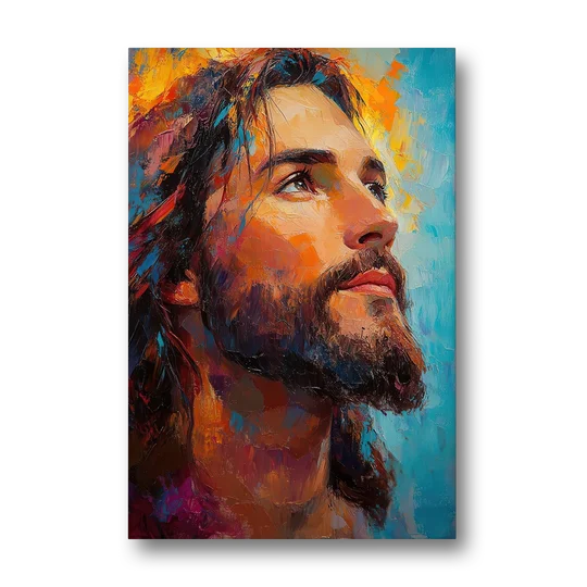 Jesus in Light Christian Absctact - Canvas Wall Art - Front