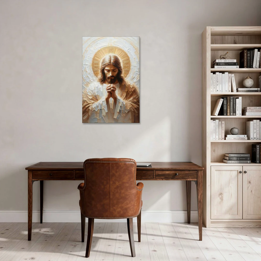 Jesus Praying - Canvas Wall Art - Office - 24x36