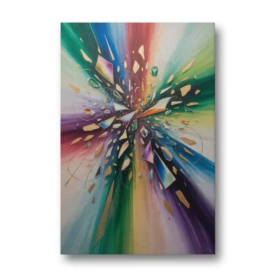 Jewel Toned Dynamic Colorful Abstract - Canvas Wall Art - Front