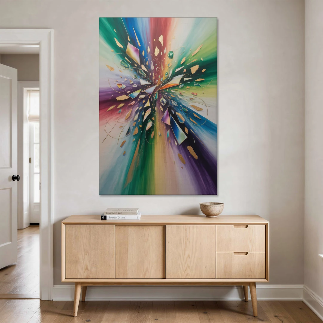 Jewel Toned Dynamic Colorful Abstract - Canvas Wall Art - Coffee Table - 40x60