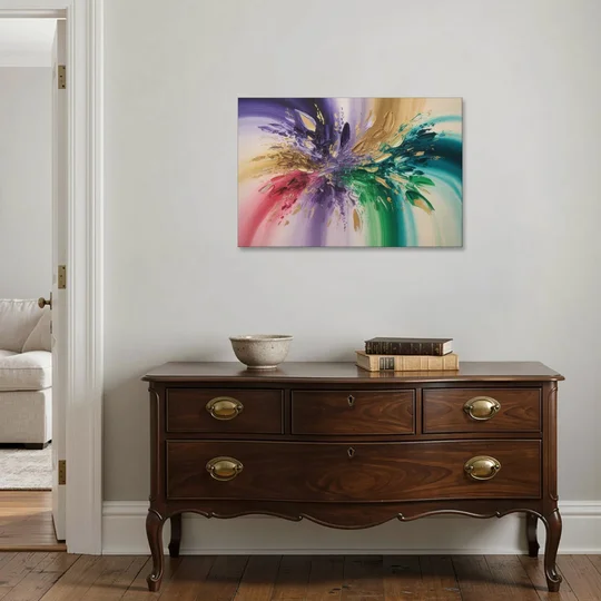 JewelToned Dynamics Colorful Abstract - Canvas Wall Art - Coffee Table - 36x24
