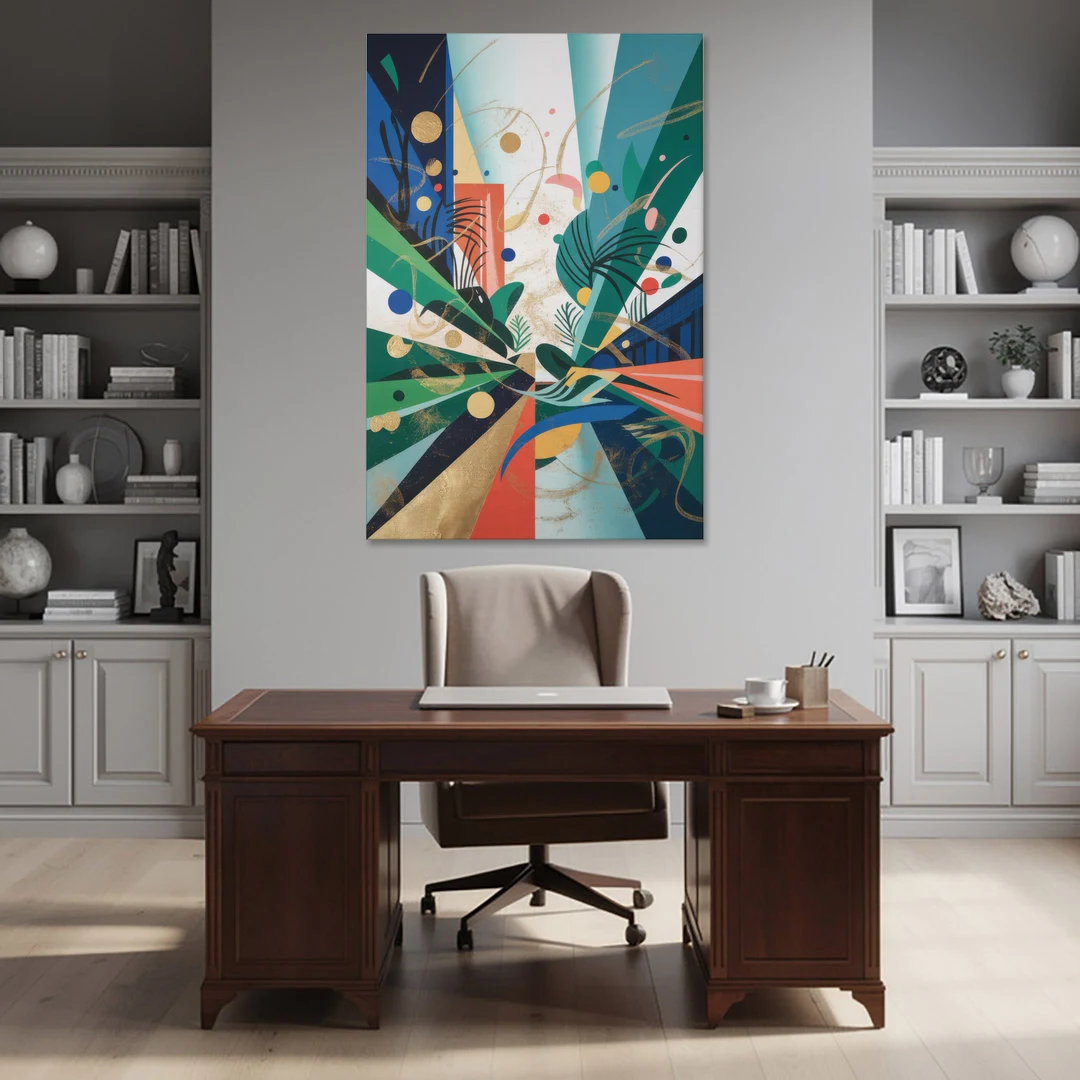 JewelToned Urban Energy Colorful Abstract - Canvas Wall Art - Office - 40x60