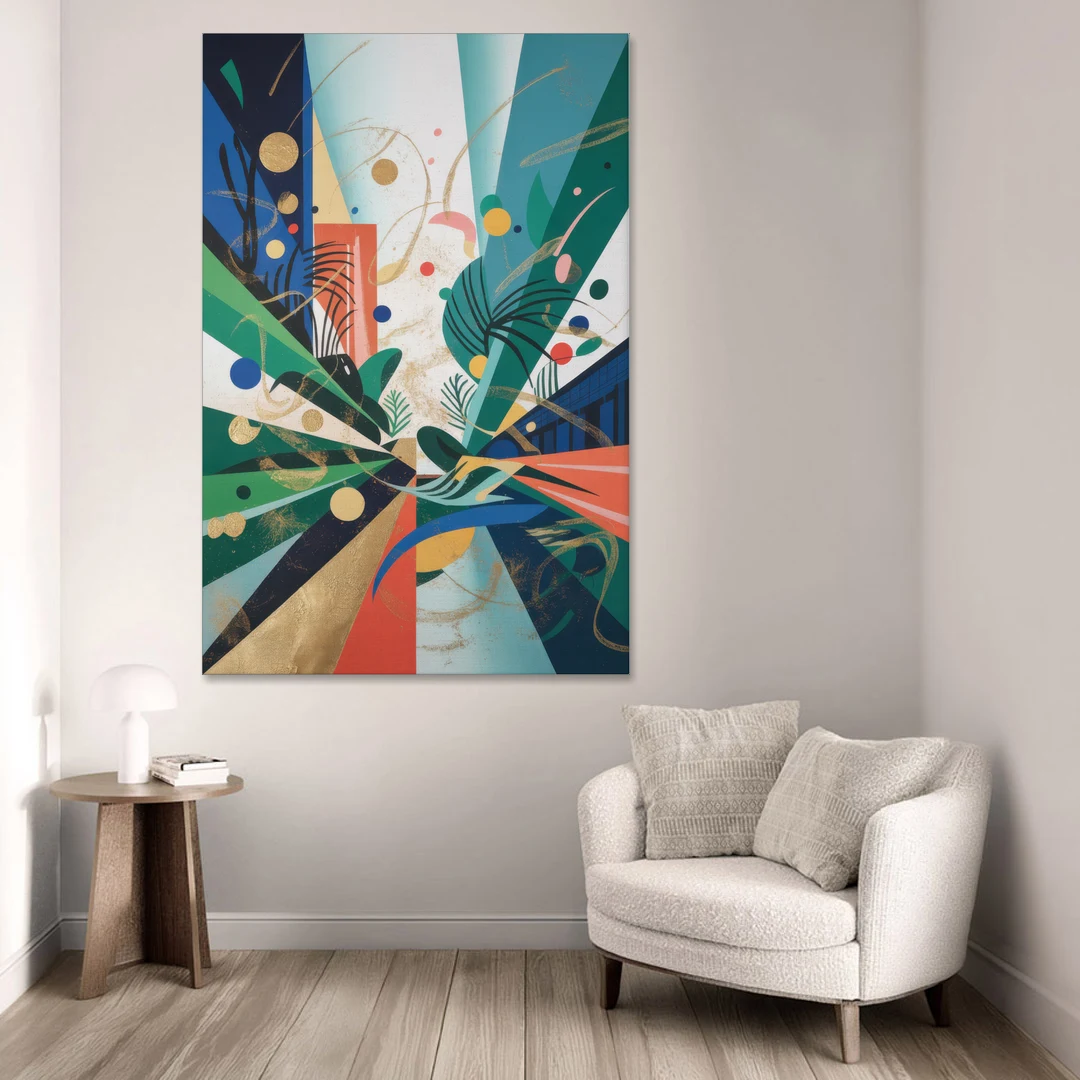 JewelToned Urban Energy Colorful Abstract - Canvas Wall Art - Sofa - 40x60