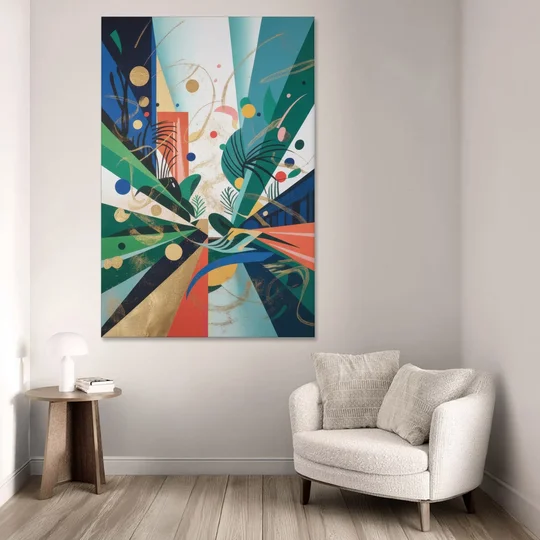 JewelToned Urban Energy Colorful Abstract - Canvas Wall Art - Sofa - 40x60