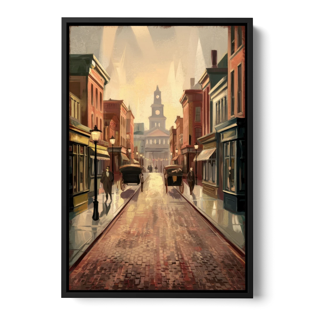 Joseph Historic Downtown - Black Framed Canvas Wall Art - Front