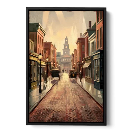 Joseph Historic Downtown - Black Framed Canvas Wall Art - Front