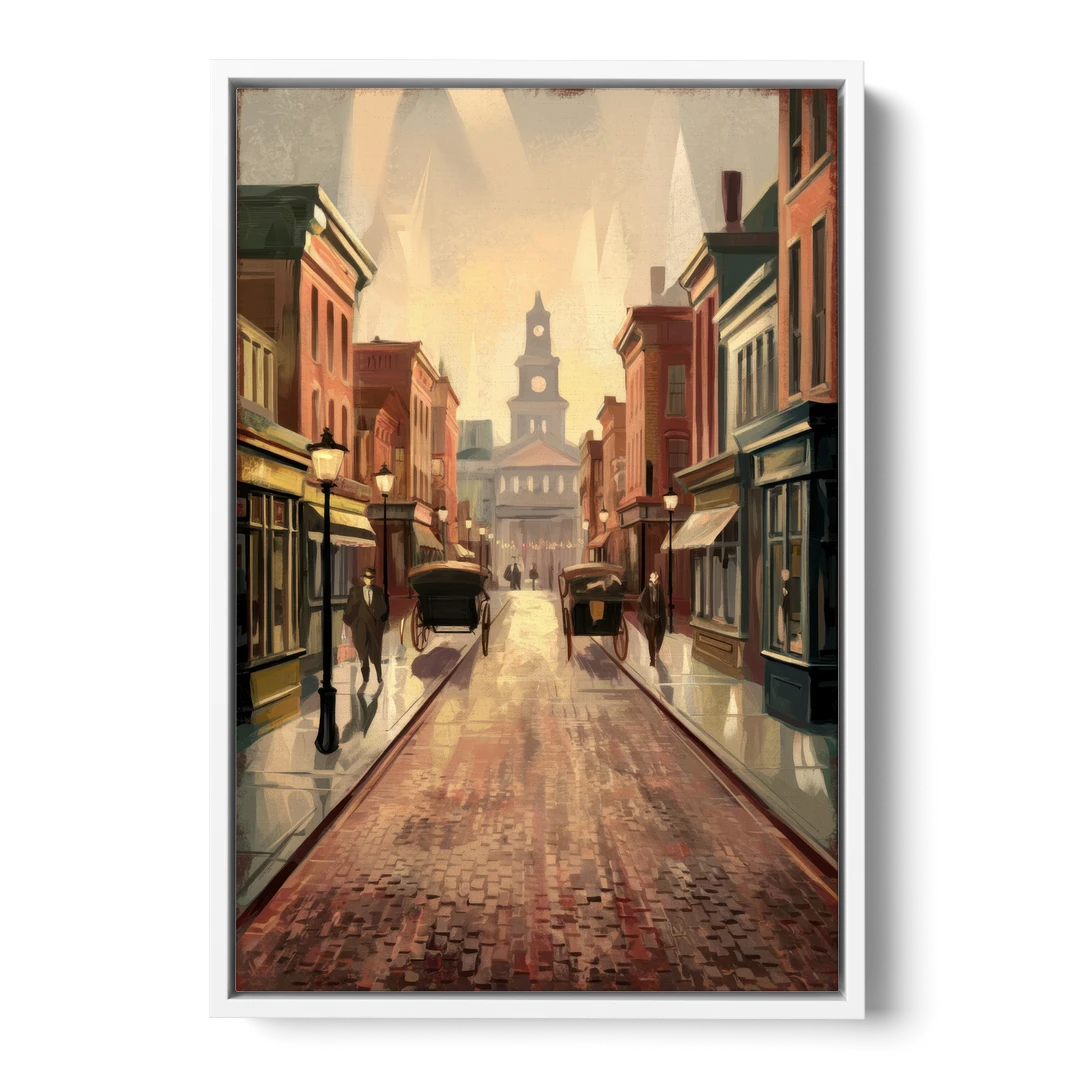 Joseph Historic Downtown - White Framed Canvas Wall Art - Front