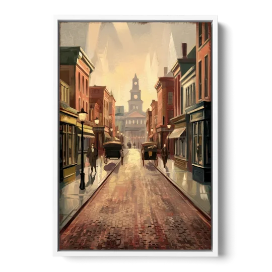 Joseph Historic Downtown - White Framed Canvas Wall Art - Front