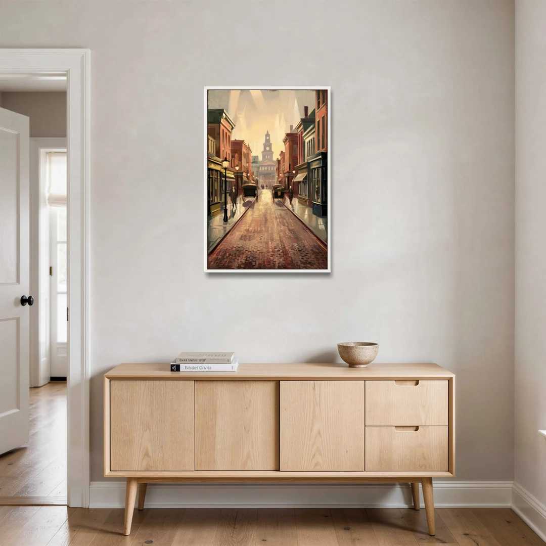 Joseph Historic Downtown - White Framed Canvas Wall Art - Coffee Table - 24x36