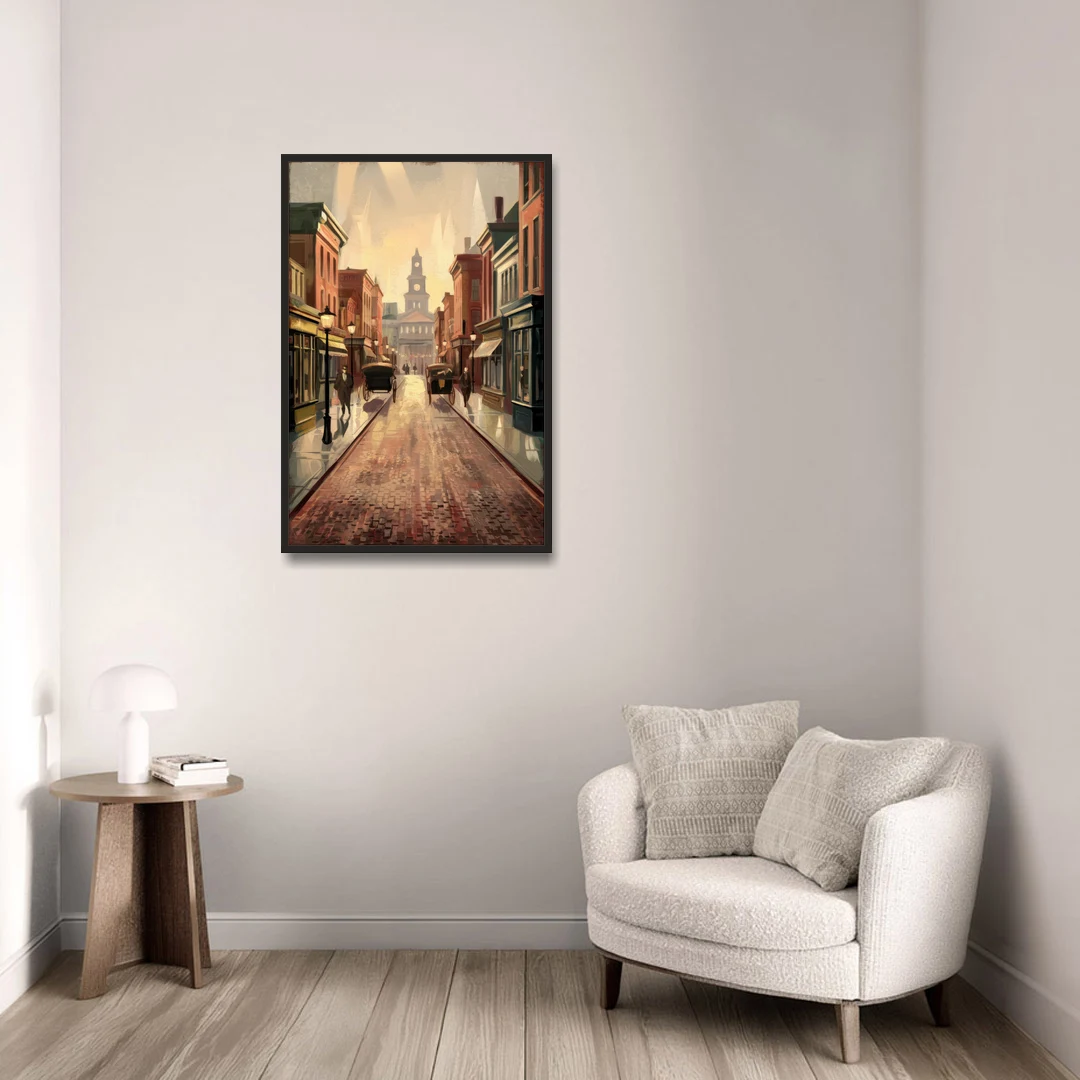 Joseph Historic Downtown - Black Framed Canvas Wall Art - Sofa - 24x36