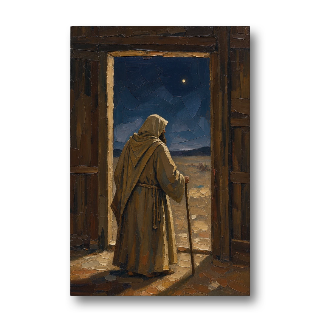 Religious Scene of Joseph Keeping Night Watch - Canvas Wall Art - Front
