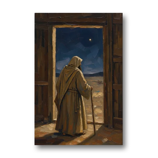 Religious Scene of Joseph Keeping Night Watch - Canvas Wall Art - Front