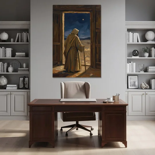 Religious Scene of Joseph Keeping Night Watch - Canvas Wall Art - Office - 40x60