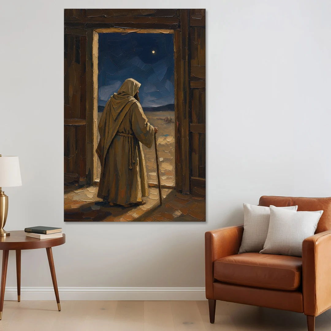 Religious Scene of Joseph Keeping Night Watch - Canvas Wall Art - Sofa - 40x60