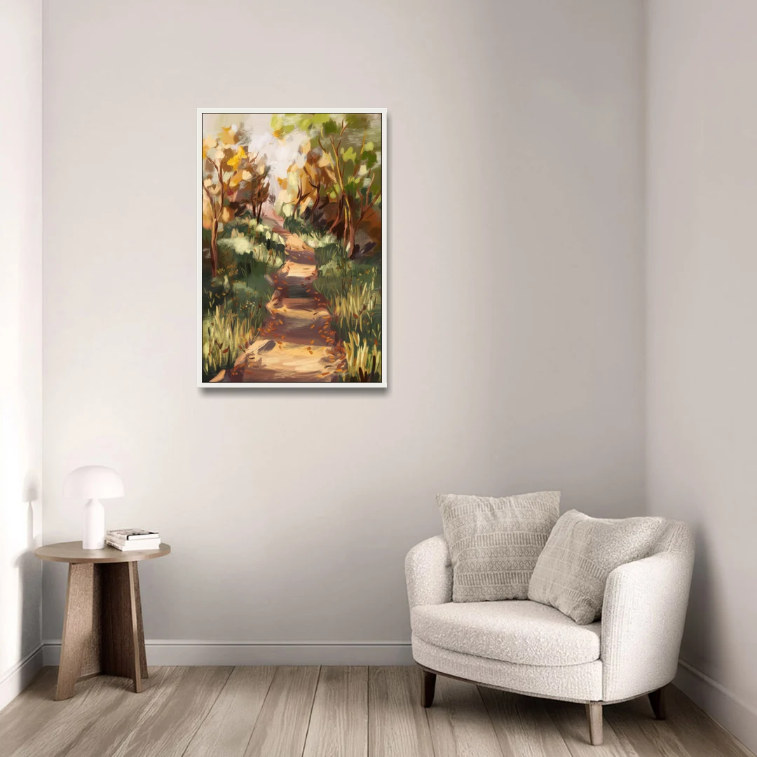 Joseph Nature Trails - White Framed Canvas Wall Art - Sofa - 24x36