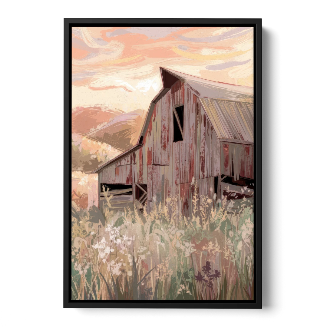Joseph Rustic Charm - Black Framed Canvas Wall Art - Front