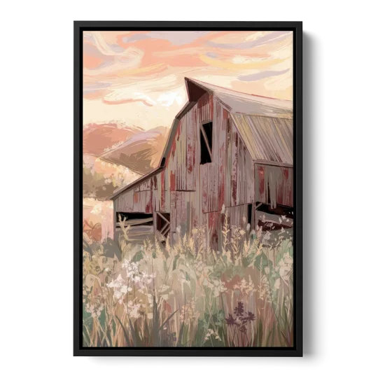 Joseph Rustic Charm - Black Framed Canvas Wall Art - Front