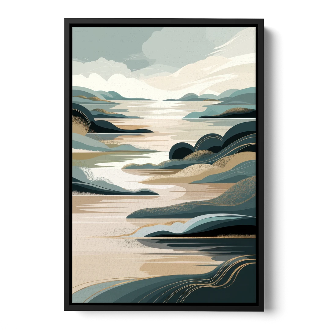 Joseph Scenic Horizon - Black Framed Canvas Wall Art - Front