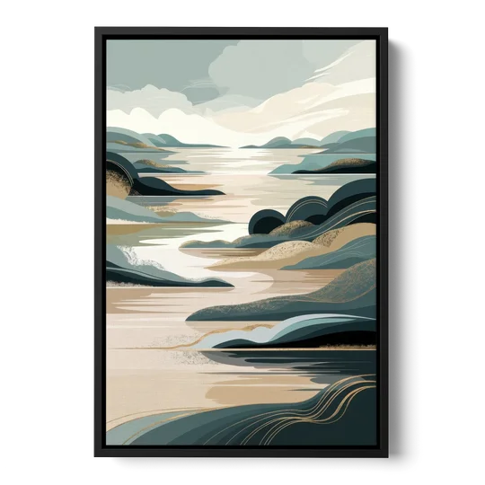 Joseph Scenic Horizon - Black Framed Canvas Wall Art - Front