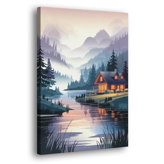 Joseph Serene Waterfront - Canvas Wall Art - Side