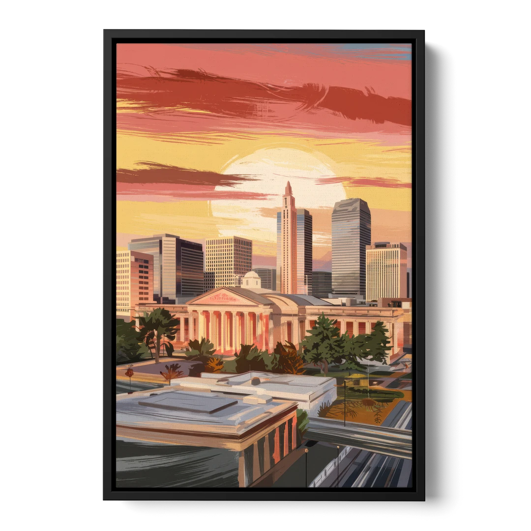 Joseph Skyline Sunset - Black Framed Canvas Wall Art - Front