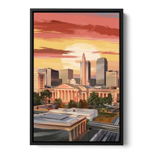 Joseph Skyline Sunset - Black Framed Canvas Wall Art - Front