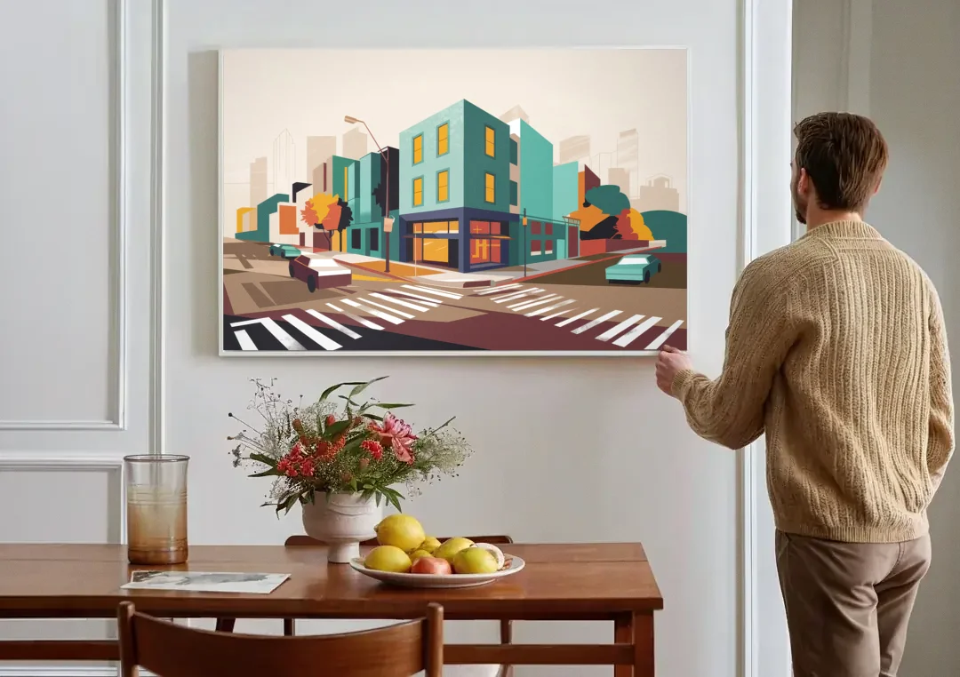 Joseph Urban Landscape canvas wall art above a dining table
