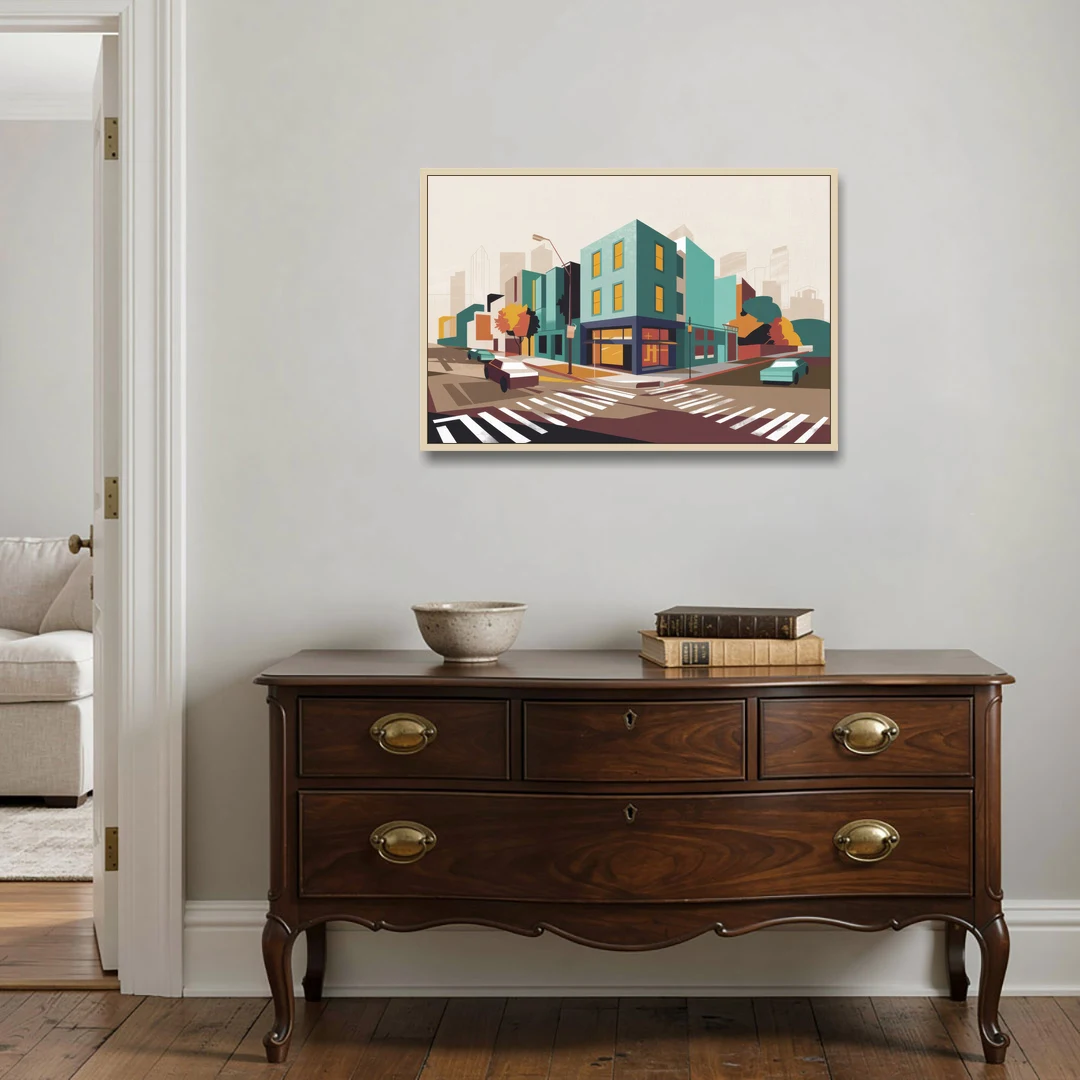 Joseph Urban Landscape - Oak Framed Canvas Wall Art - Coffee Table - 36x24