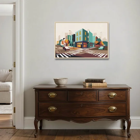 Joseph Urban Landscape - Oak Framed Canvas Wall Art - Coffee Table - 36x24