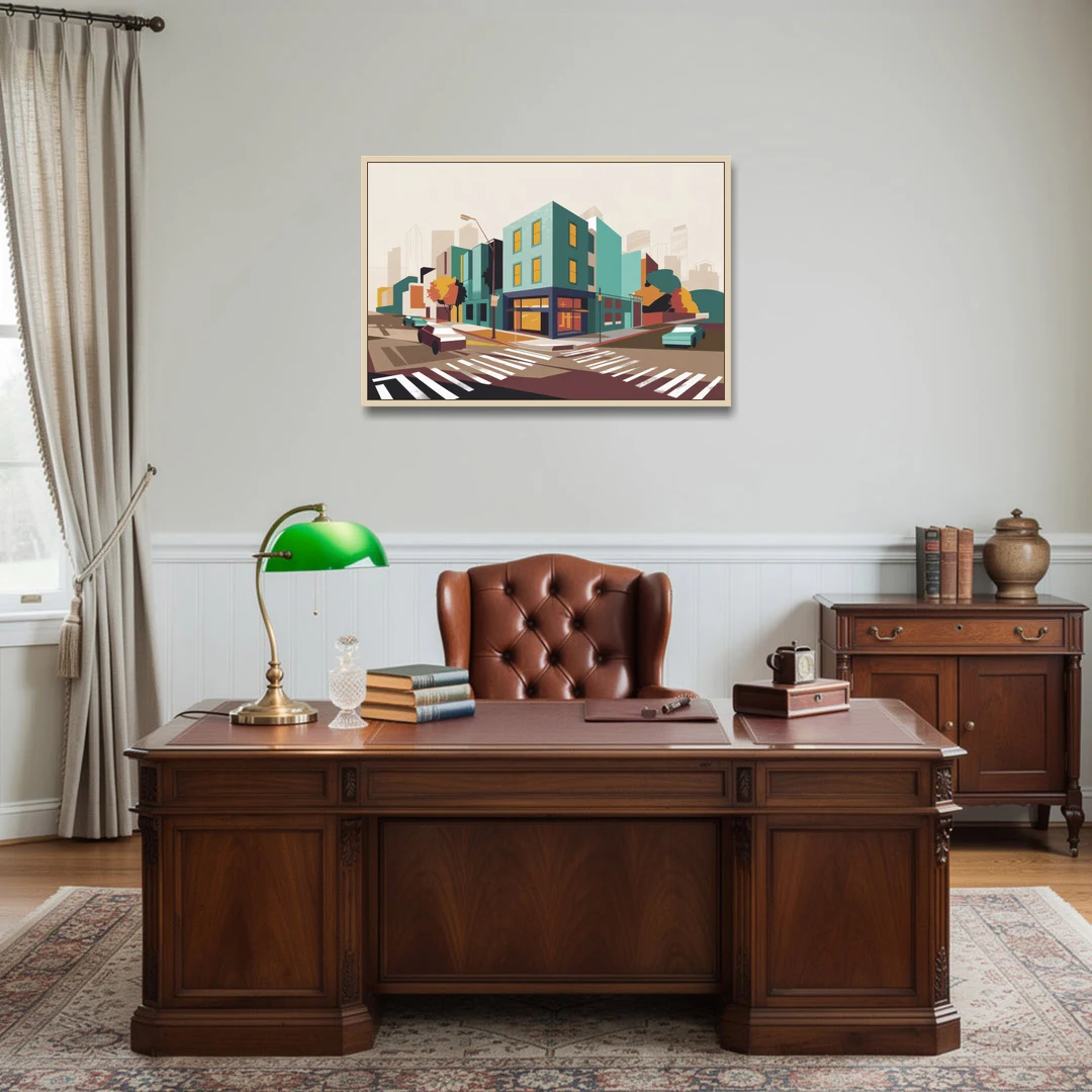 Joseph Urban Landscape - Oak Framed Canvas Wall Art - Office - 36x24