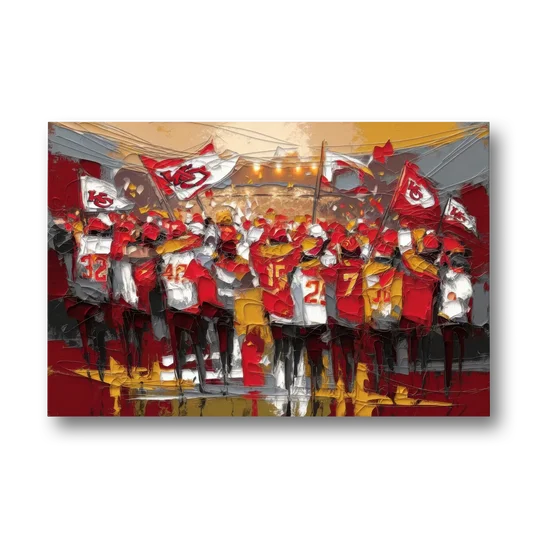 Kansas City Chiefs Fans Gathering - Canvas Wall Art - Front
