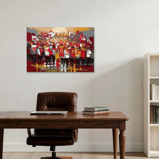 Kansas City Chiefs Fans Gathering - Canvas Wall Art - Office - 36x24