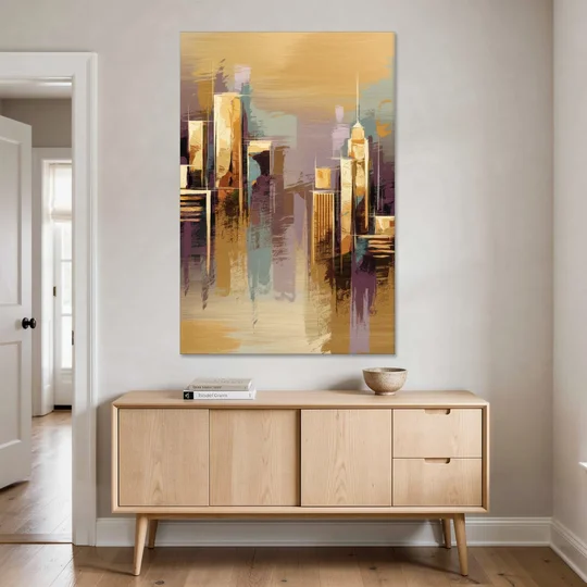 Kansas City Downtown Panorama - Canvas Wall Art - Coffee Table - 40x60