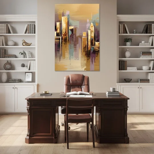 Kansas City Downtown Panorama - Canvas Wall Art - Office - 40x60
