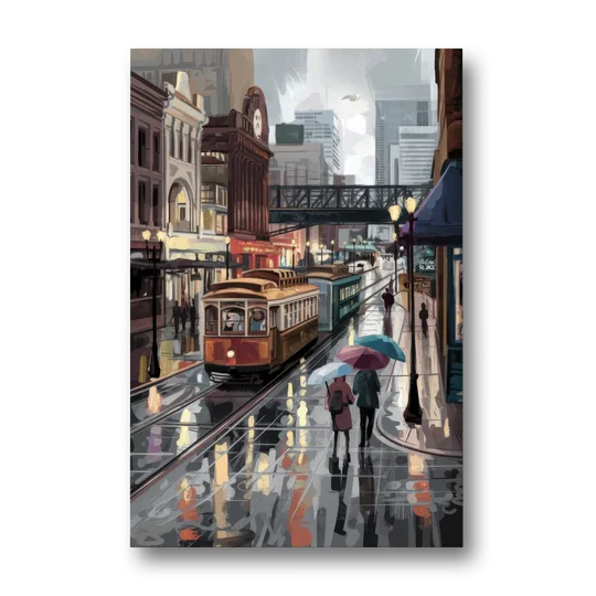 Kansas City Street Scenes - Canvas Wall Art - Front