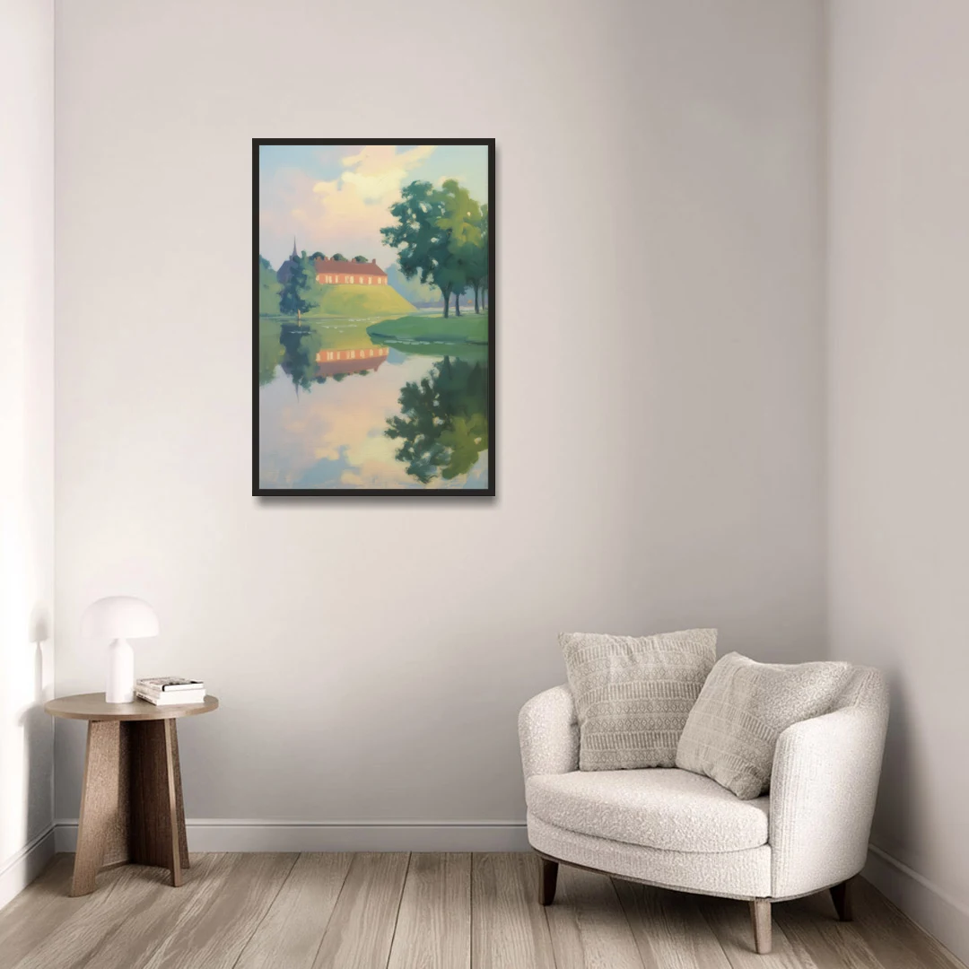 Kastellet Calm - Black Framed Canvas Wall Art - Sofa - 24x36