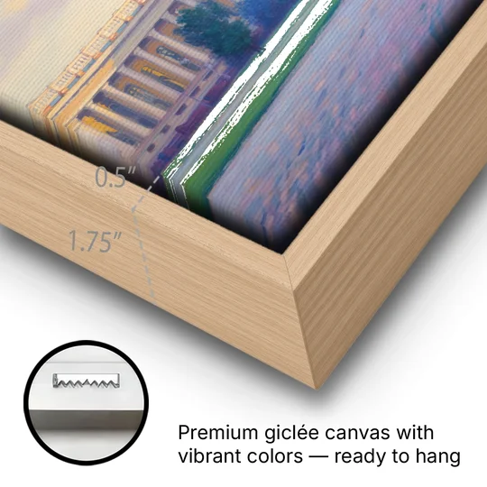 Kazan Cathedral Serenity - Oak Framed Canvas Wall Art - Gallery Wrap Corner