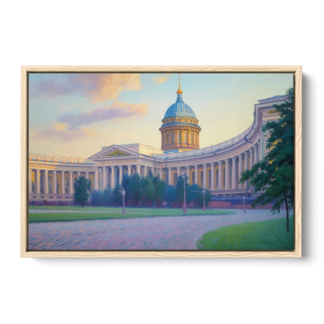 Kazan Cathedral Serenity - Oak Framed Canvas Wall Art - Front